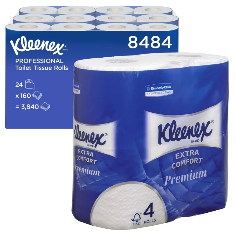 Kimberly-Clark Kleenex Standard-Toilettenpapierrollen, wattiert