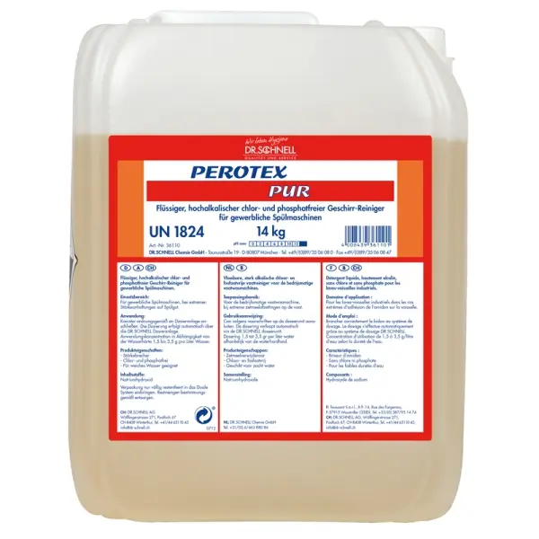 Dr.Schnell Perotex PUR hochalkalischer chlor- und phosphatfreier Geschirrreiniger 14 kg Kanister