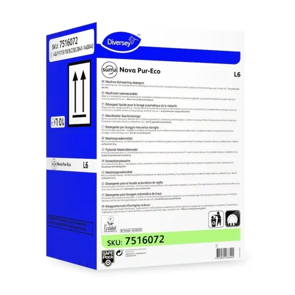 Diversey Suma Nova Pur-Eco L6 alkalischer Flüssigreiniger für Geschirrspülmaschinen 10 l Box