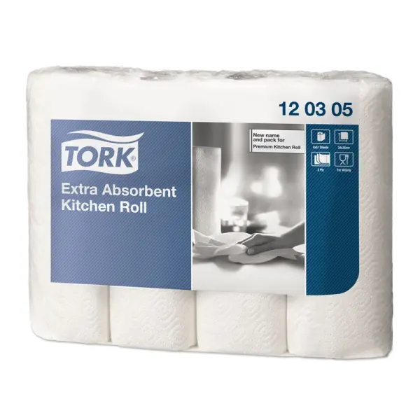 TORK Premium Küchenrolle 3-lagig weiß 1 Rolle = 51 Blatt 1 Paket = 48 Rollen