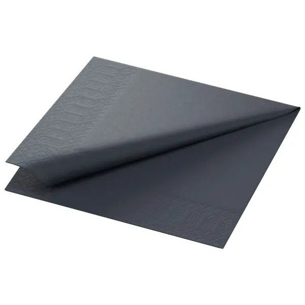 Duni Zelltuch Servietten 3-lagig, 33 x 33 cm, 1/4 Falz, schwarz 1 Karton = 4 x 250 Stück