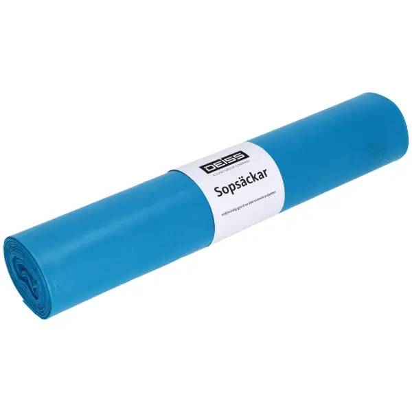 DEISS Abfallsäcke 120 l, 27 my, blau 700 x 1100 mm LDPE 1 Rolle = 25 Stück