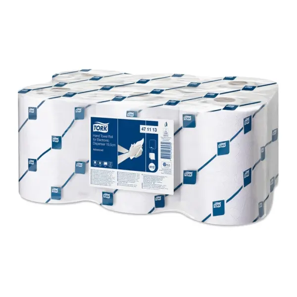 TORK Rollenhandtuch für elektronische Spender 19,5 cm 2 lagig  weiß Rolle a 143 m 1 Pack = 6 Rollen