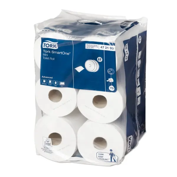 TORK SmartOne® Mini Toilettenpapier weiß T9 2-lagig Tissue 1 Pack = 12 Rollen TORK SmartOne® Mini Toilettenpapier weiß T9 2-lagig Tissue 1 Pack = 12 Rollen