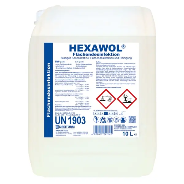 Dreiturm HEXAWOL Flächendesinfektion  10 l Kanister