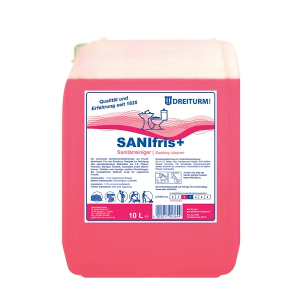 Dreiturm SANIfris+ Schonender Sanitärunterhaltsreiniger 10 l Kanister