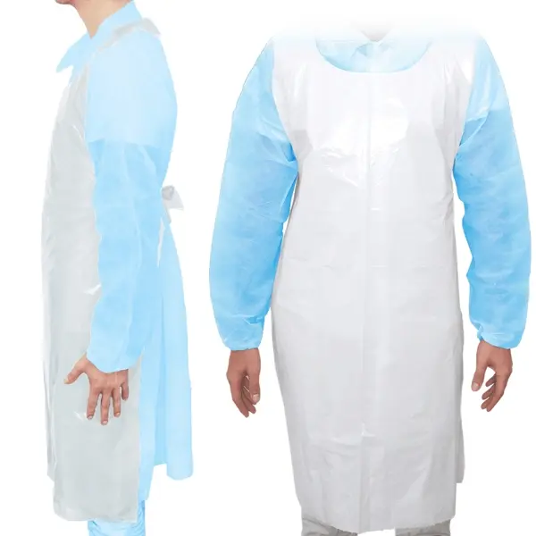MaiMed-Apron Medium PE Einmalschürze weiß 75 x 115 cm geblockt 1 Pack = 50 Stück