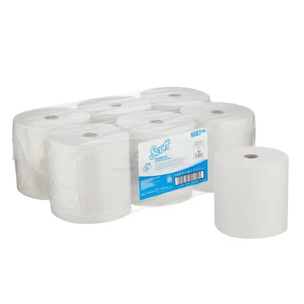 Kimberly-Clark Scott Essential Rollenhandtuch XL 1-lagig, weiß, Airflex, Rolle a 354 m 1 Karton = 6 Rollen
