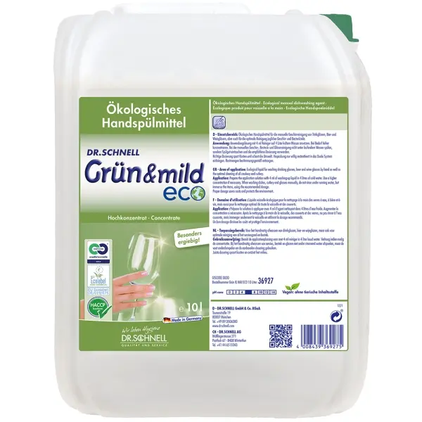 Dr.Schnell GRÜN & MILD Eco Ökologisches Handspülmittel 10 l Kanister