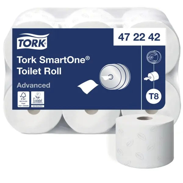TORK SmartOne® Toilettenpapier weiß T8 2-lagig 1 Pack = 6 Rollen