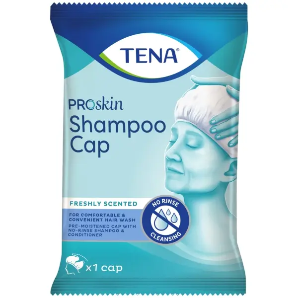TENA Shampoo Cap Einweg-Waschhaube mit Shampoo und Spülung 