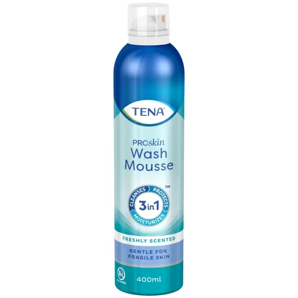 TENA Wash Mousse 3-in-1-Waschschaum für sanfte Reinigung & Hautpflege 400 ml Dose