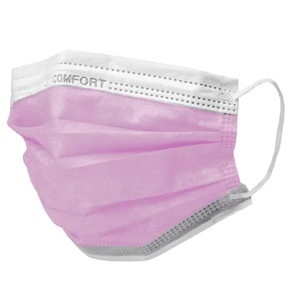 MED-COMFORT Mundschutzmasken 3-lagig, TYP IIR, rosa-pink 1 Box = 50 Stück