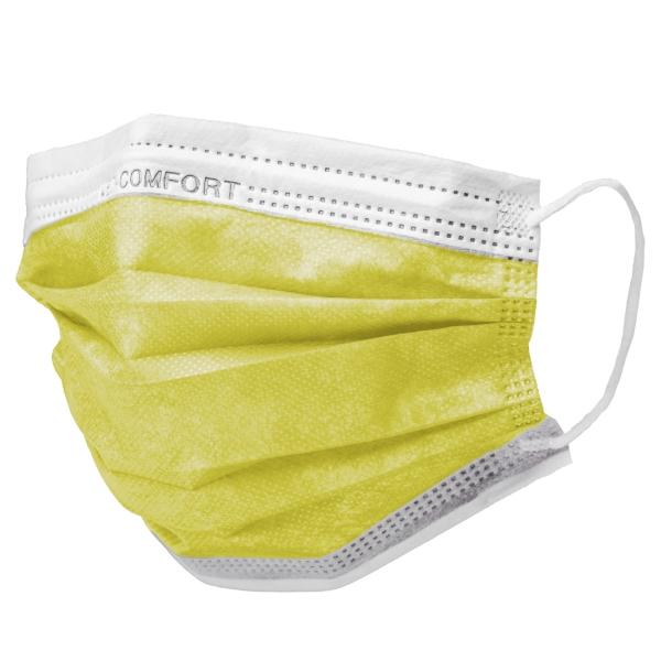 MED-COMFORT Mundschutzmasken 3-lagig, TYP IIR, gelb 1 Box = 50 Stück