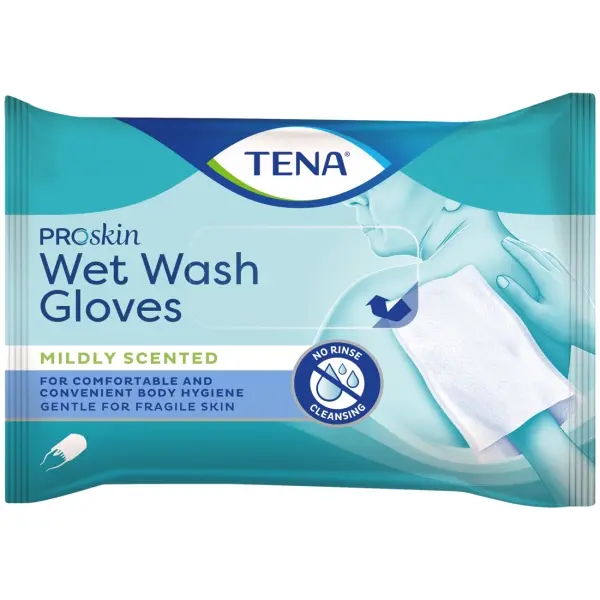TENA Wet Wash Glove Waschhandschuh gebrauchsfertig, vorbefeuchtet 1 Pack = 8 Stück