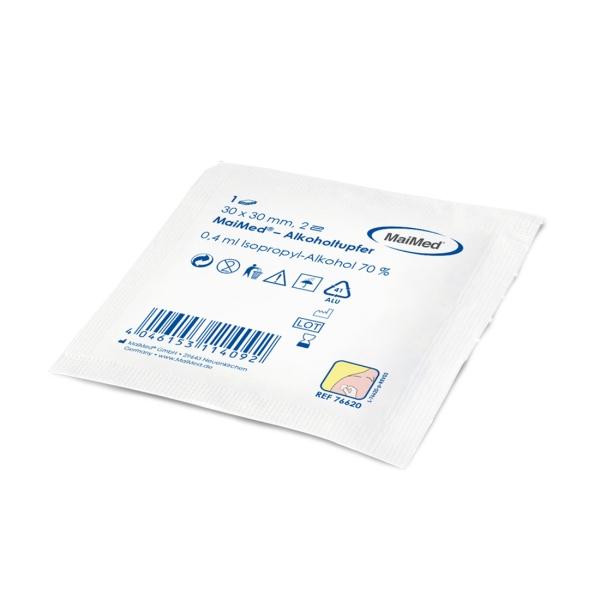 Bild 1 MaiMed Alkoholtupfer einzeln verpackt