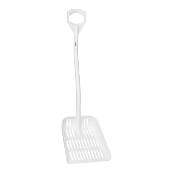 Vikan Schaufel mit Abflusslöchern ergonomischer Stiel weiß
