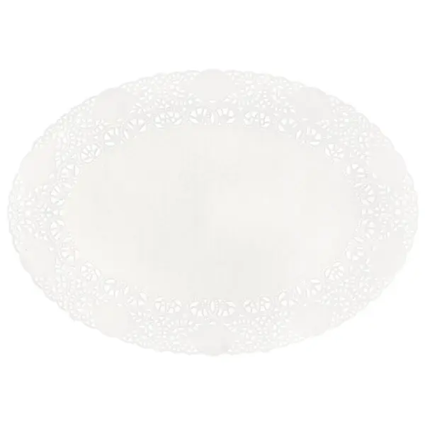 Duni Deko-Spitzenpapier oval 17 x 24 cm weiss 1 Karton = 8 x 250 Stück