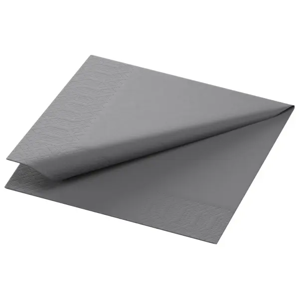 Duni Zelltuch Servietten 3-lagig, 24 x 24 cm, 1/4 Falz, granite grey 1 Karton = 8 x 250 Stück