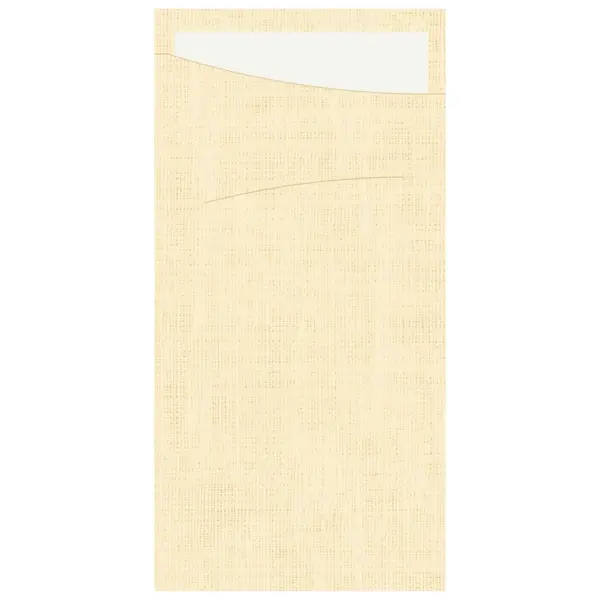 Duni SACCHETTO Dunisoft Serviettentasche 230 x 115 mm, cream / Serviette cream 1 Karton = 4 x 60 Stück