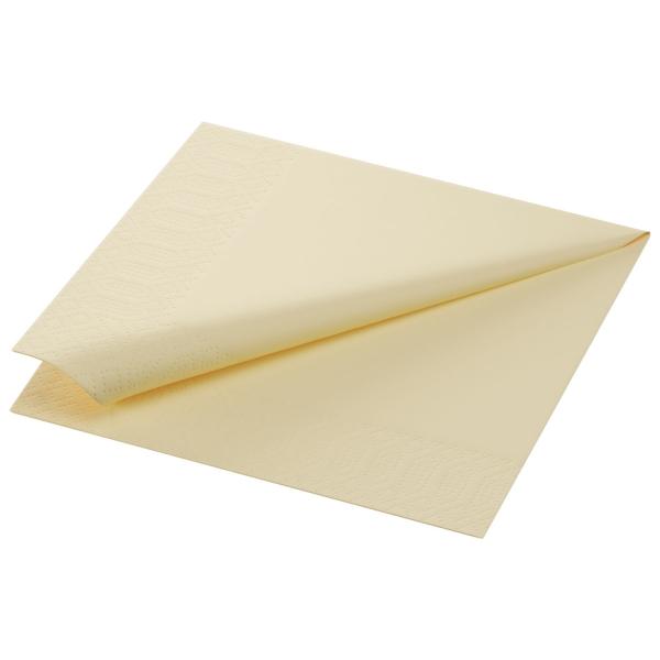 Duni Zelltuch Servietten 1-lagig, 33 x 33 cm, 1/4 Falz, cream 1 Karton = 6 x 500 Stück