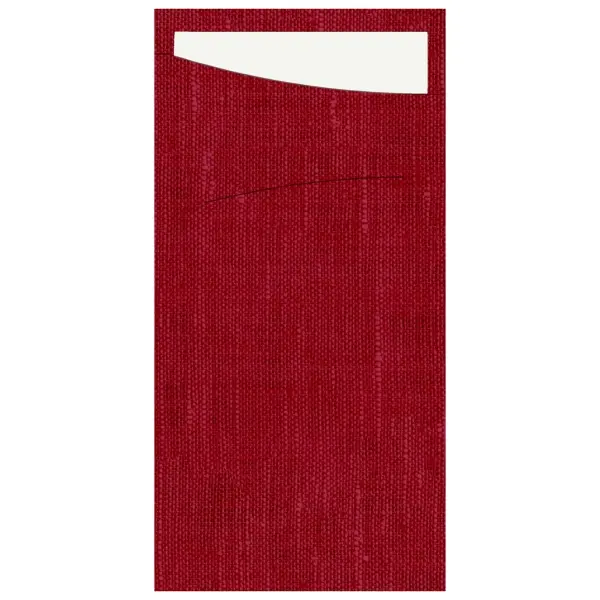 Duni SACCHETTO Dunisoft Serviettentasche 230 x 115 mm, bordeaux / Serviette weiß 1 Karton = 4 x 60 Stück