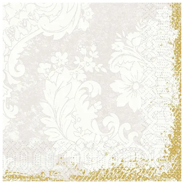 Duni Zelltuch Servietten 3-lagig, 33 x 33 cm, 1/4 Falz, Royal white 1 Karton = 4 x 250 Stück