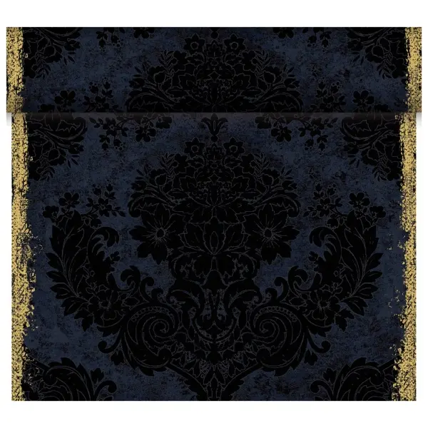 Duni Dunicel Tete a Tete Tischläufer 40 cm x 24 m, Royal black 1 Karton = 4 Rollen