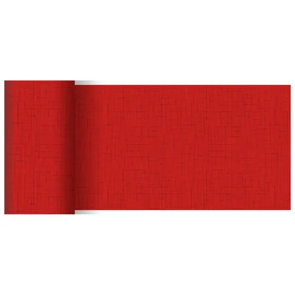 Duni Dunicel Tischläufer 15 cm x 20 m, Linnea rot 1 Karton = 6 Stück