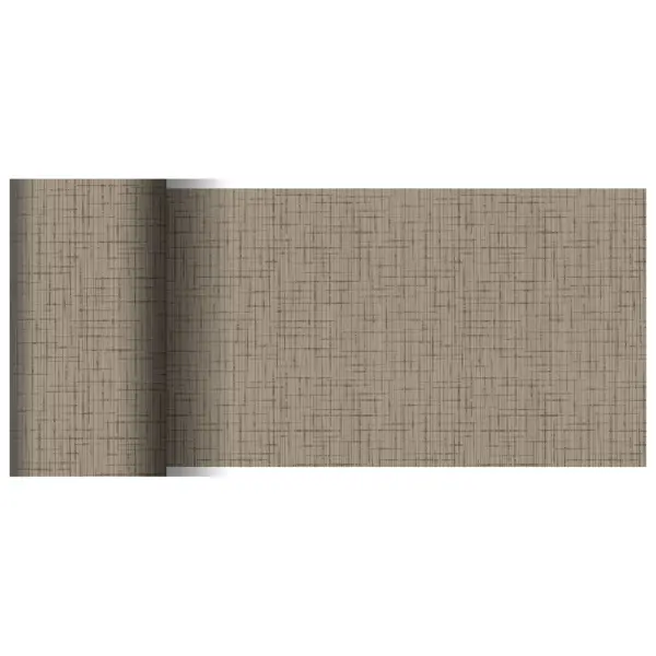 Duni Dunicel Tischläufer 15 cm x 20 m, Linnea greige 1 Karton = 6 Stück