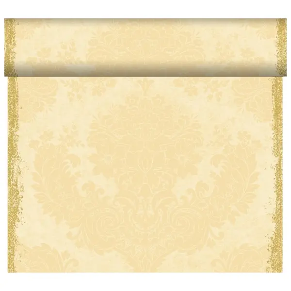 Duni Dunicel Tete a Tete Tischläufer 40 cm x 24 m, Royal cream 1 Karton = 4 Rollen