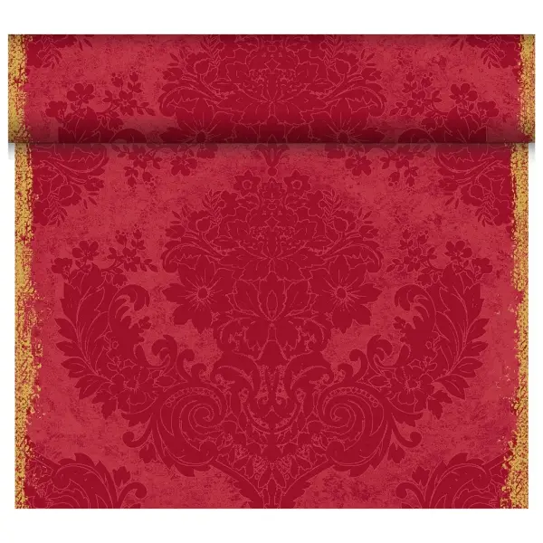 Duni Dunicel Tete a Tete Tischläufer 40 cm x 24 m, Royal bordeaux 1 Karton = 4 Rollen
