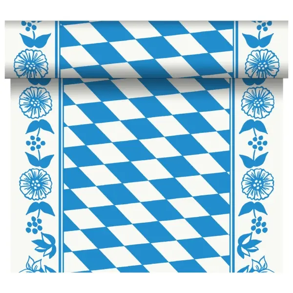 Duni Dunicel Tete a Tete Tischläufer 40 cm x 24 m, Bayrische Raute 1 Karton = 4 Rollen