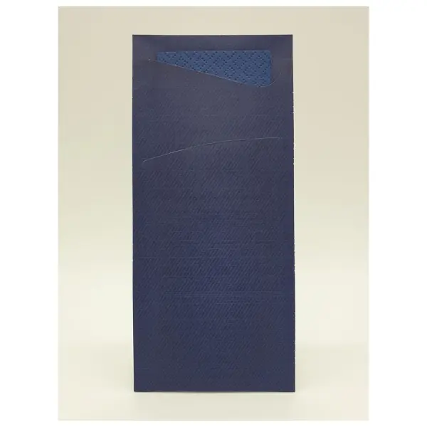 Duni SACCHETTO Zelltuch Serviettentasche 190 x 85 mm, dunkelblau / Serviette dunkelblau 1 Karton = 5 x 100 Stück