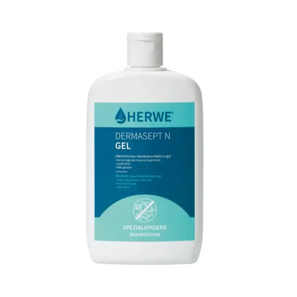 HERWE Dermasept N Gel alkoholisches Händedesinfektionsmittel 1 Karton = 20 x 150 ml