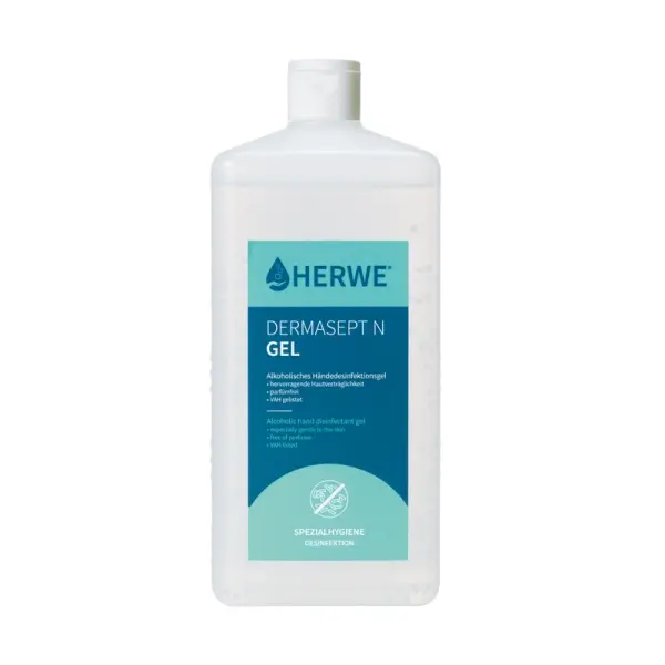HERWE Dermasept N Gel alkoholisches Händedesinfektionsmittel 1 Karton = 12 x 1 l