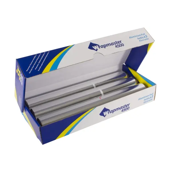 Aluminiumfolie für Wrapmaster 45 cm x 150 m Rolle 1 Karton = 3 Rollen
