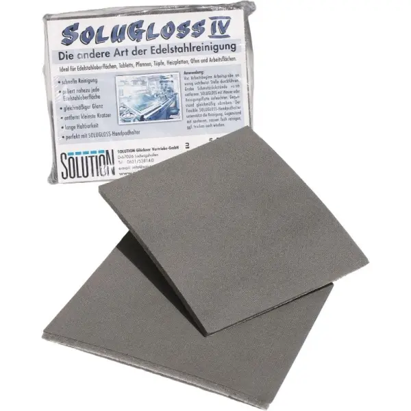 SOLUTION Solugloss IV Handpad mechanische Oberflächenreinigung für Edelstahl 14 x 11,5 cm