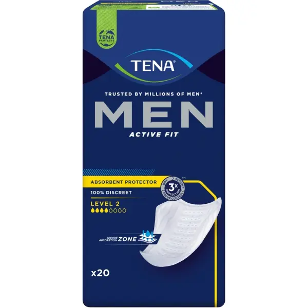 TENA Men Active Fit Level 2 Inkontinenzeinlagen für Männer 1 Beutel = 20 Stück