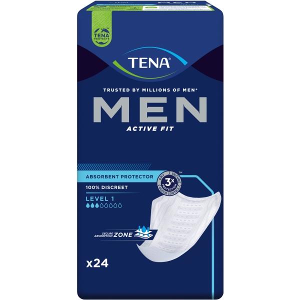 TENA Men Active Fit Level 1 Inkontinenzeinlagen für Männer 1 Beutel = 24 Stück