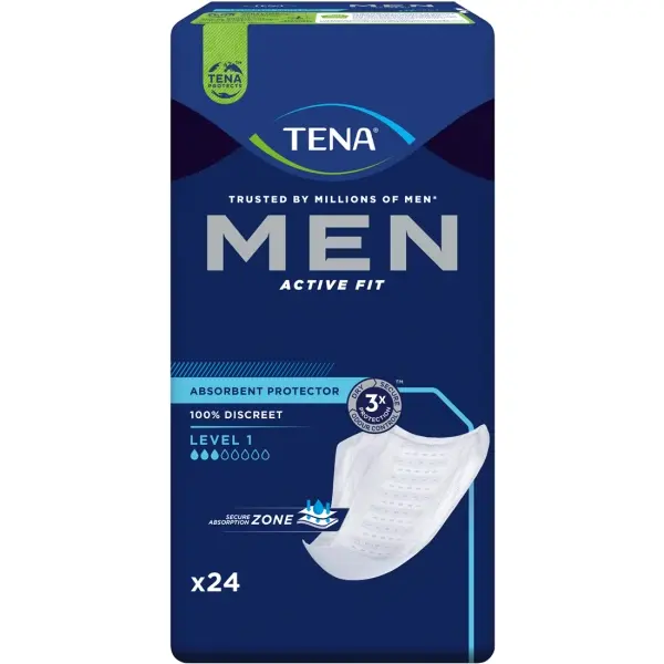 TENA Men Active Fit Level 1 Inkontinenzeinlagen für Männer 1 Beutel = 24 Stück