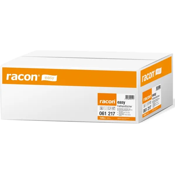 racon® easy Falthandtücher N 1-lagig, 25 x 31 cm, naturweiß, Krepp, C-Falz 1 Karton = 3744 Blatt
