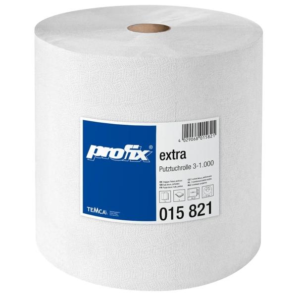 profix® extra Putztuchrolle 3-lagig, 36,5 x 36 cm,hochweiß, perforiert, Zellstoff 1 Rolle = 1000 Blatt