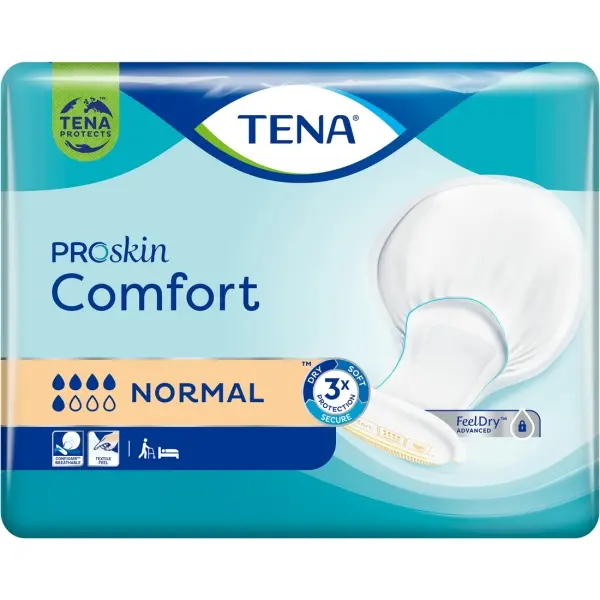 TENA ProSkin Comfort Normal Atmungsaktive Vorlagen für Fixierhosen 1 Beutel = 42 Stück