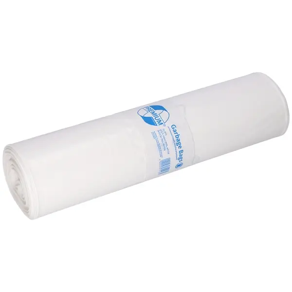 DEISS PREMIUM Abfallsäcke, 70 l, 60 my, weiß 575 x 1000 x 0,06 mm, LDPE aus Recycling 1 Rolle = 25 Stück