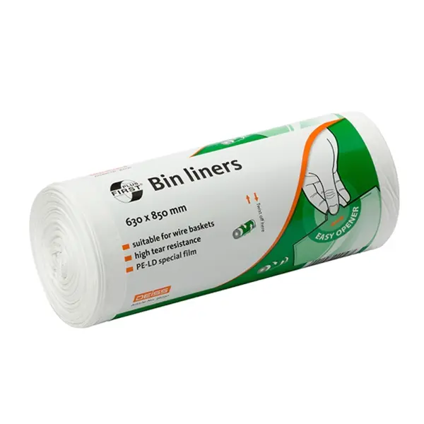 DEISS FIRST PLUS Müllbeutel, 80 l, 12 my, weiß 630 x 850 mm, LDPE 1 Rolle = 40 Stück