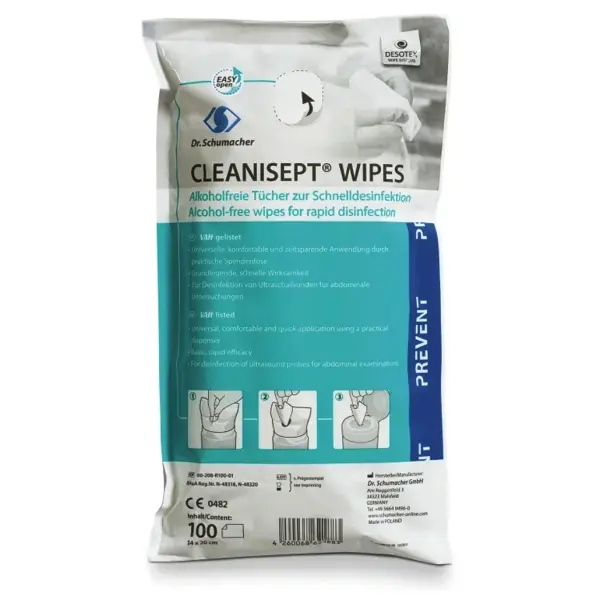 Dr. Schumacher CLEANISEPT® WIPES Nachfüllpack alkoholfreie Tücher zur Schnelldesinfektion 1 Pack = 100 Tücher