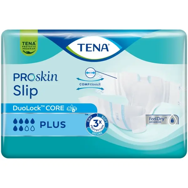 TENA ProSkin Slip Plus Gr. M Windelhosen mit Klett für Erwachsene 1 Beutel = 30 Stück