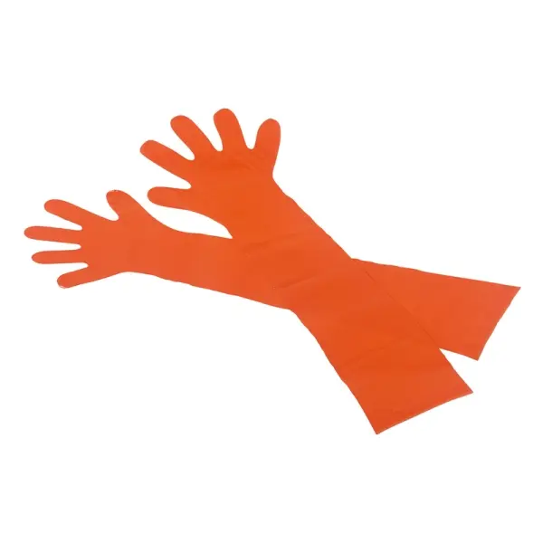 Med-Comfort PE-Veterinärhandschuh unsteril, schulterlang, orange 1 Beutel = 50 Stück