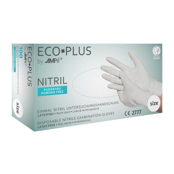 ECO PLUS Nitril-Untersuchungshandschuhe ungepudert, weiß, Gr. S 1 Box = 100 Stück